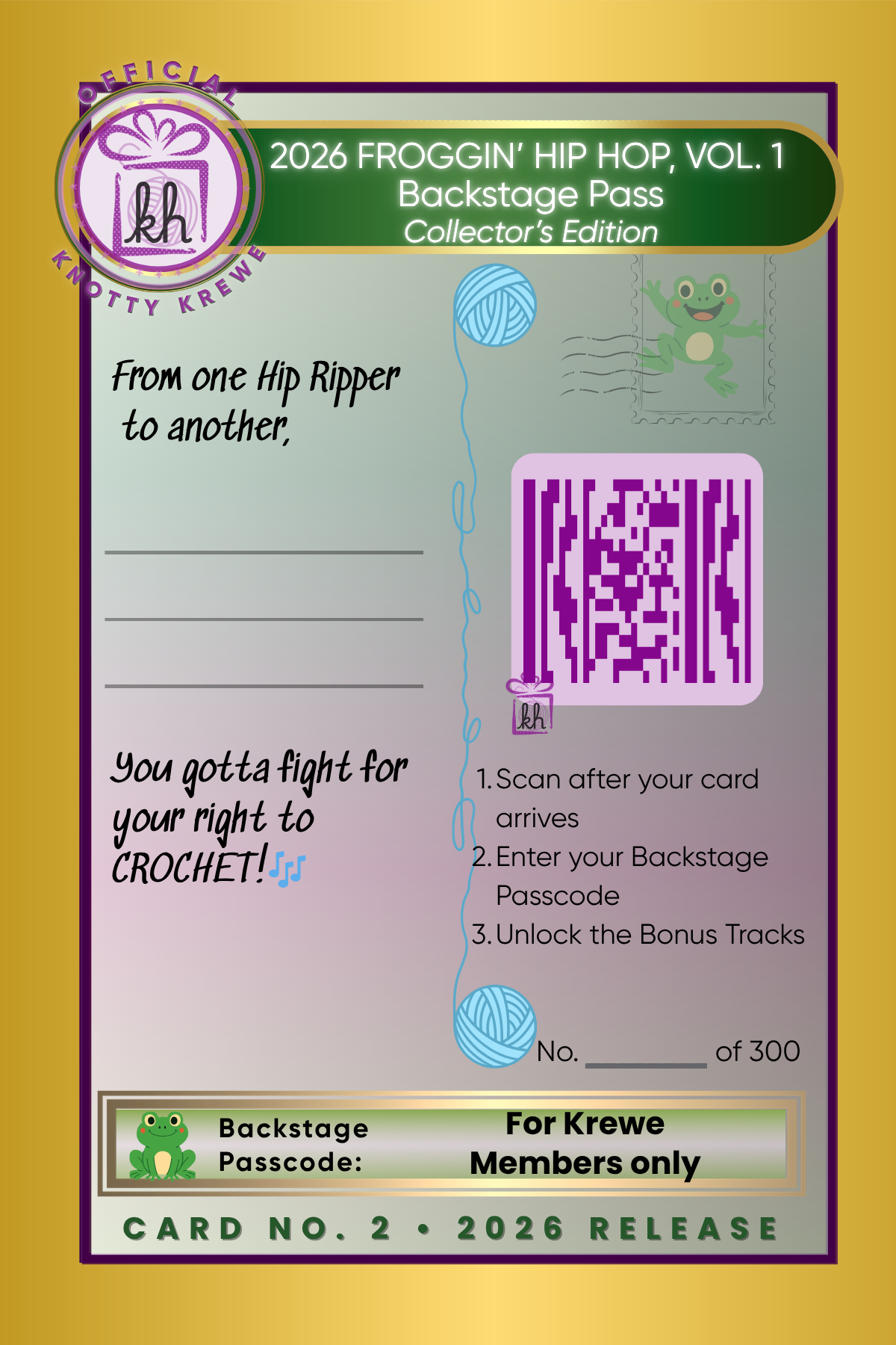 FREE Froggin' Hip Hop Collector's Edition Tour Card (Vol. 1)